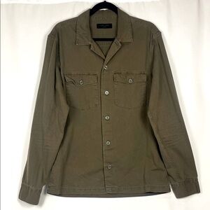 ALL SAINTS - Olive Green Spotter LS Button-Down - Size M